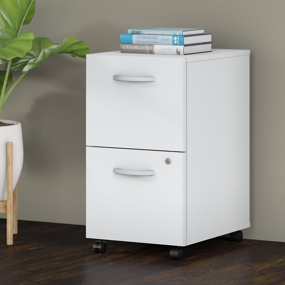 Bush Business Furniture Studio C 20-1/4inD Vertical 2-Drawer Mobile File Cabinet, White, Delivery