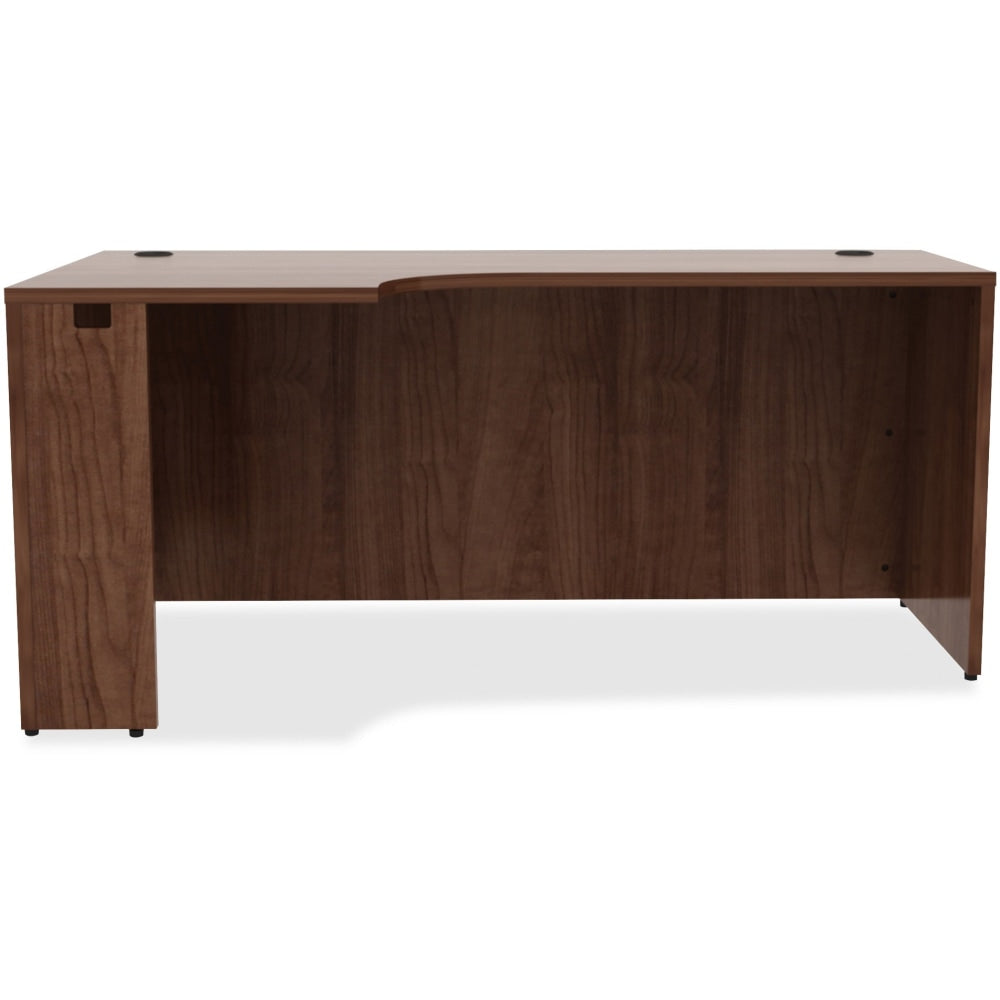 Lorell Essentials 66inW Left Corner Computer Desk Credenza, Walnut