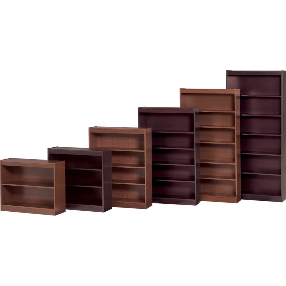 Lorell Veneer Modular Shelving Bookcase, 4-Shelf, 48inH x 36inW x 12inD, Cherry