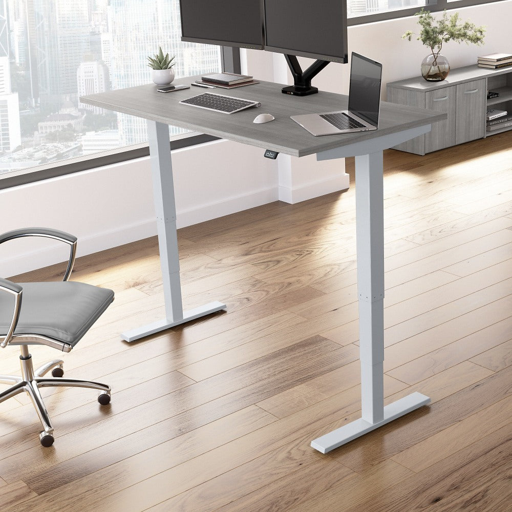 Bush Business Furniture Move 40 Series Electric Height-Adjustable Standing Desk, 28-1/6inH x 59-4/9inW x 29-3/8inD, Platinum Gray/Cool Gray Metallic, Standard Delivery