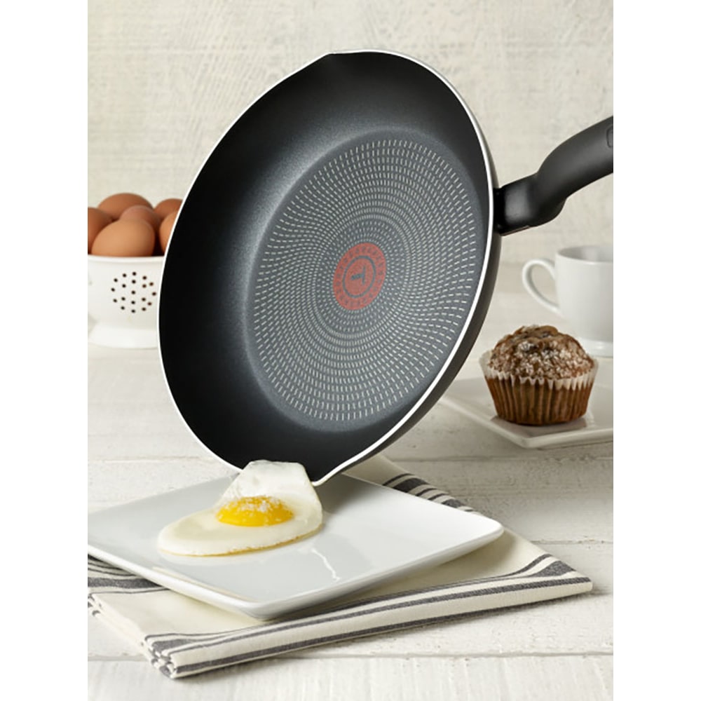 T-Fal Initiatives Aluminum Fry Pan, 12in, Black