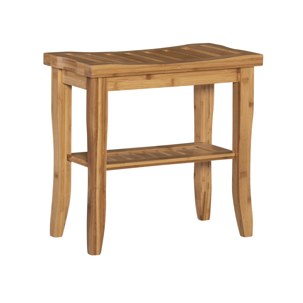 Linon Bullock Bamboo Stool, Natural Bamboo