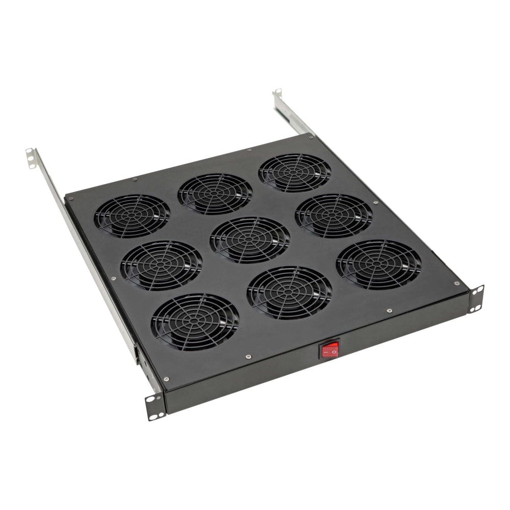 Tripp Lite Fan Tray for 19 in. Racks - 1U, 9 120V High-Performance Fans, 864 CFM, C14 Inlet - Rack fan tray - with 9 cooling fans - AC 120 V - 1U - 19in