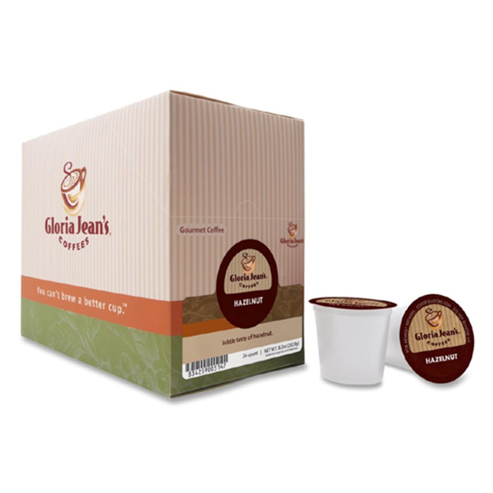 Gloria Jeans Coffees Single-Serve Coffee K-Cup Pods, Hazelnut, Carton Of 24