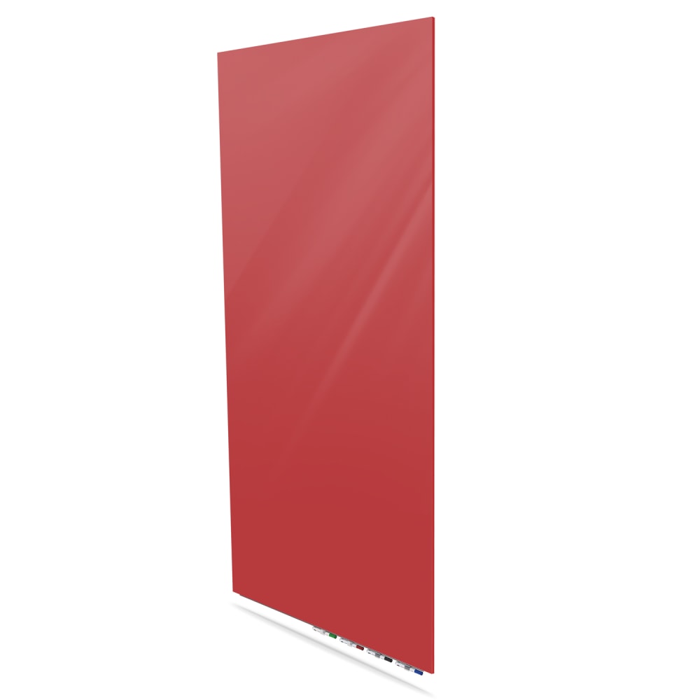 Ghent Aria Low-Profile Magnetic Glass Whiteboard, 96in x 48in, Rose