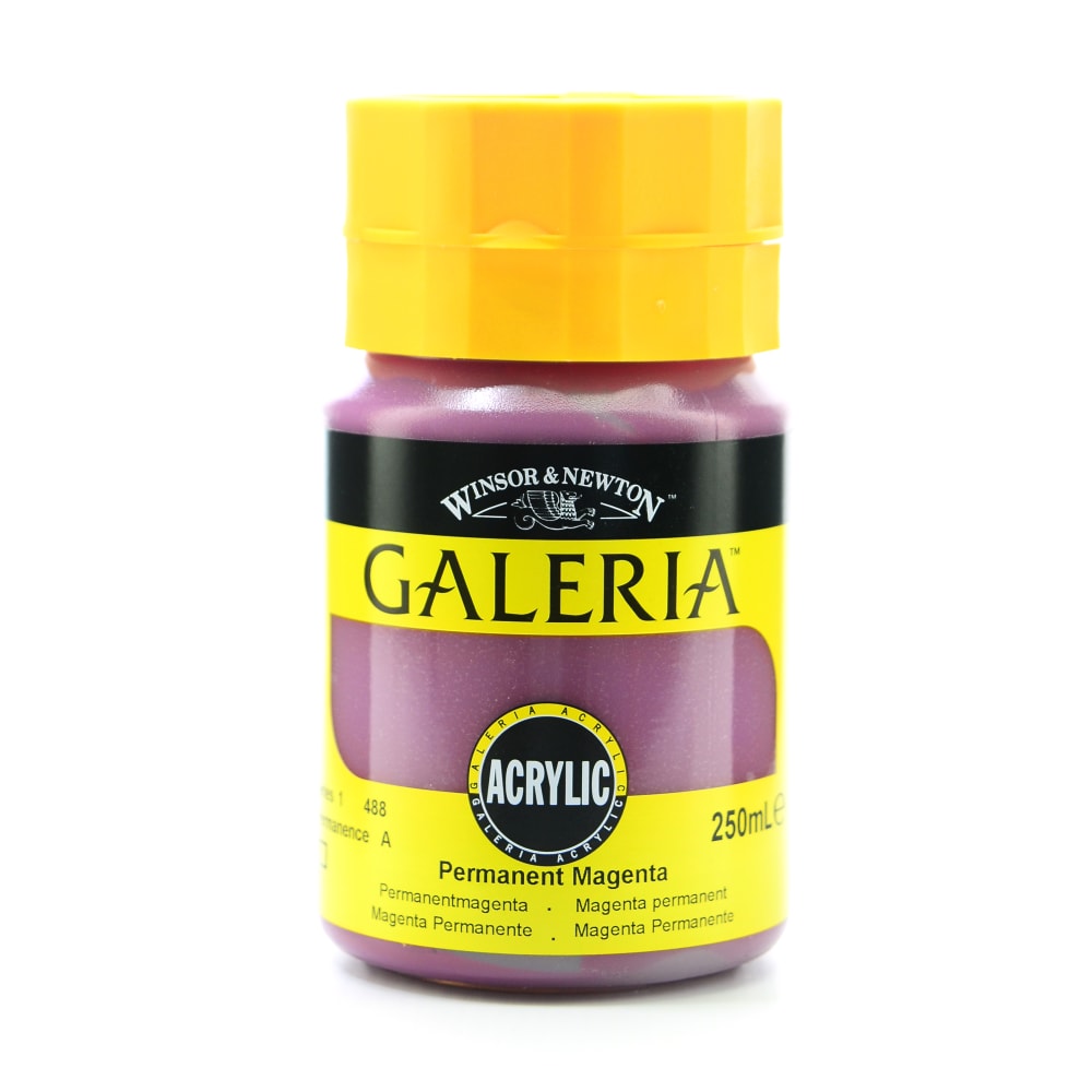 Winsor & Newton Galeria Flow Formula Acrylic Colors, 250 mL, Permanent Magenta, 488, Pack Of 2