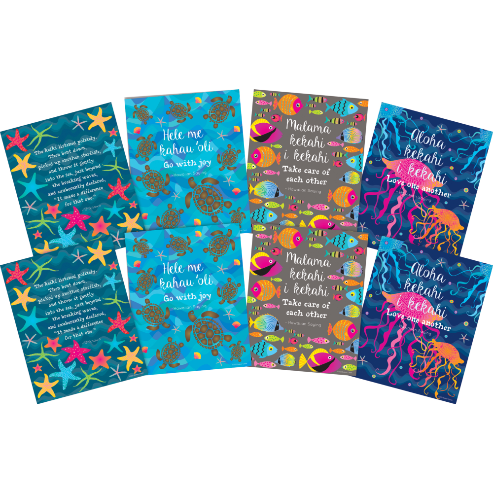 Barker Creek Art Print Set, 8in x 10in, Take Care Of Each Other Kai Ola Collection, Pre-K To College, Set Of 8 Prints