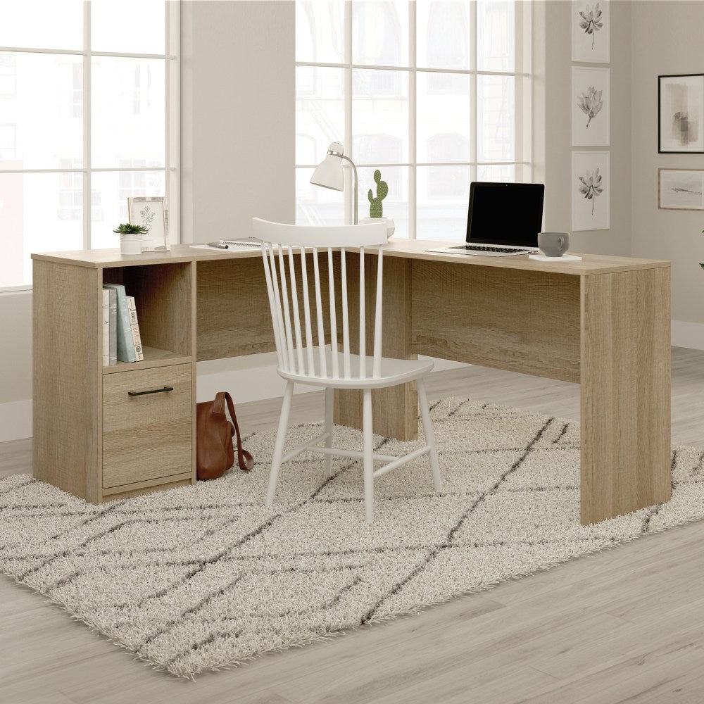 Sauder Beginnings 59inW L-Shaped Home Office Computer Desk, Summer Oak