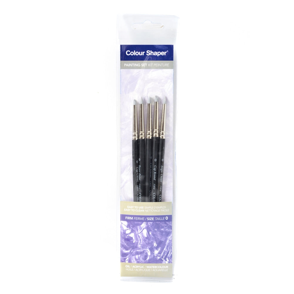 Colour Shaper Painting And Pastel Blending Tools, No. 0, Assorted Firm, Black, Set Of 5