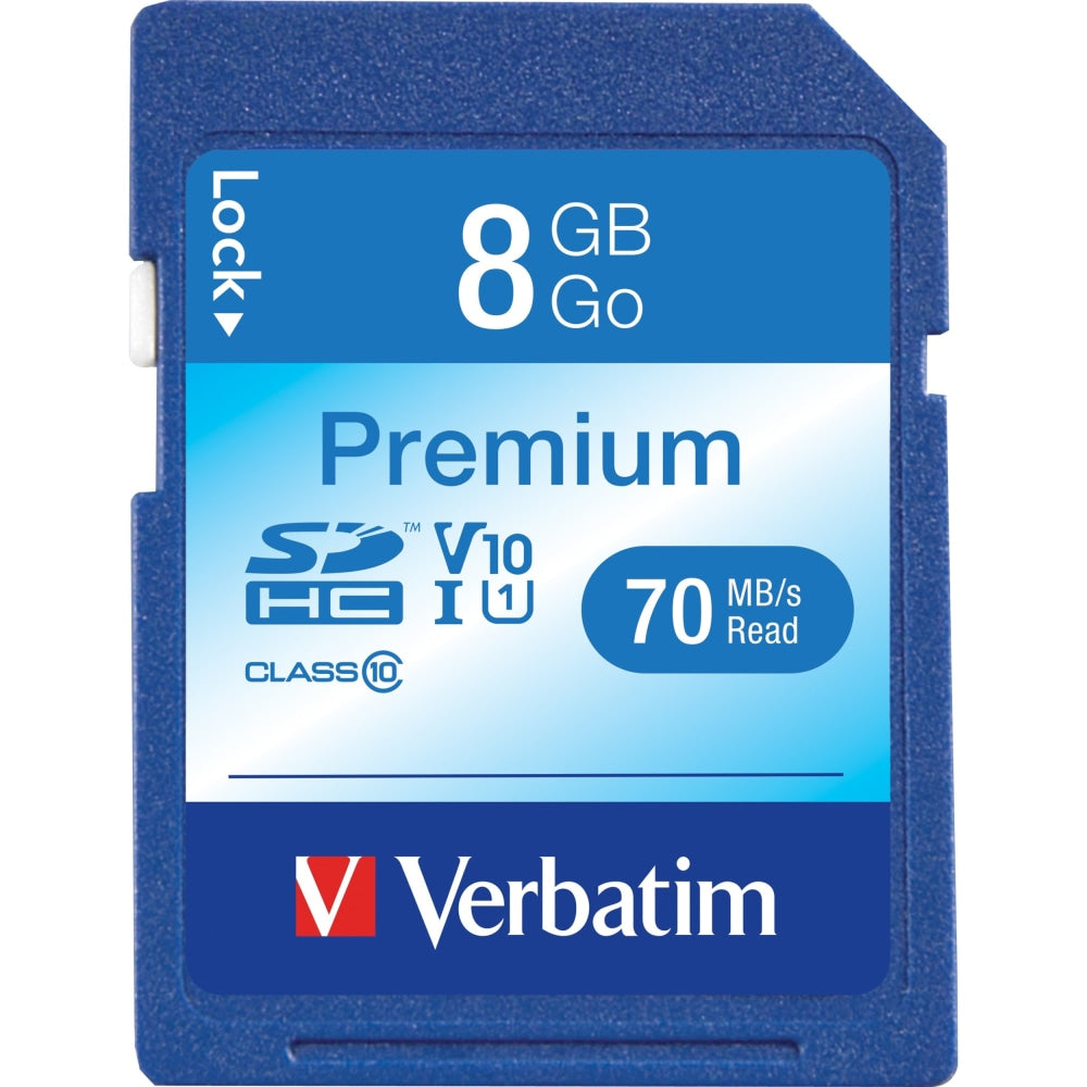 Verbatim Premium Class 6 Secure Digital High Capacity (SDHC) Memory Card, 8GB