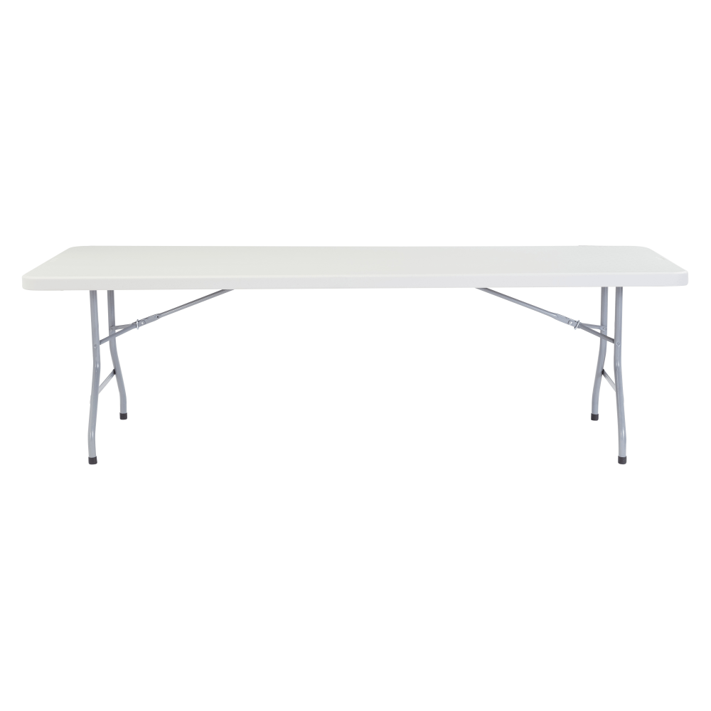 National Public Seating Blow-Molded Folding Table, Rectangular, 96inW x 30inD, Light Gray/Gray