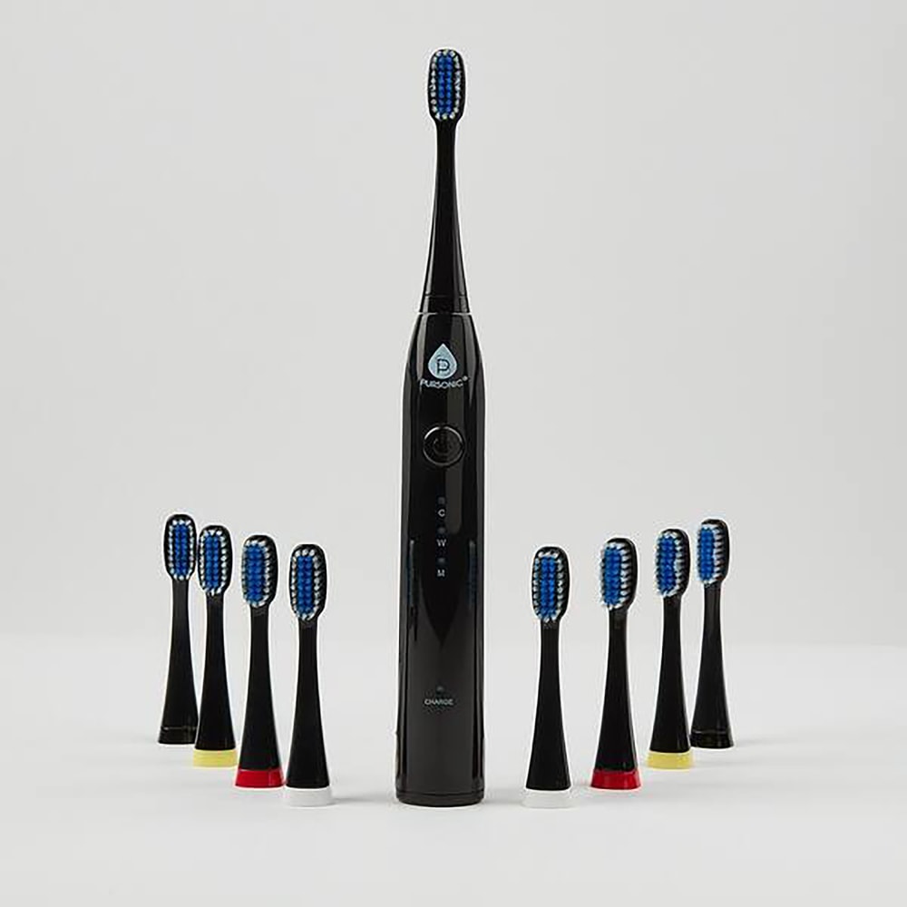 Pursonic Sonic Toothbrush With UV Sanitizing Function, 9inH x 1-1/2inW x 1-1/2inD, Black