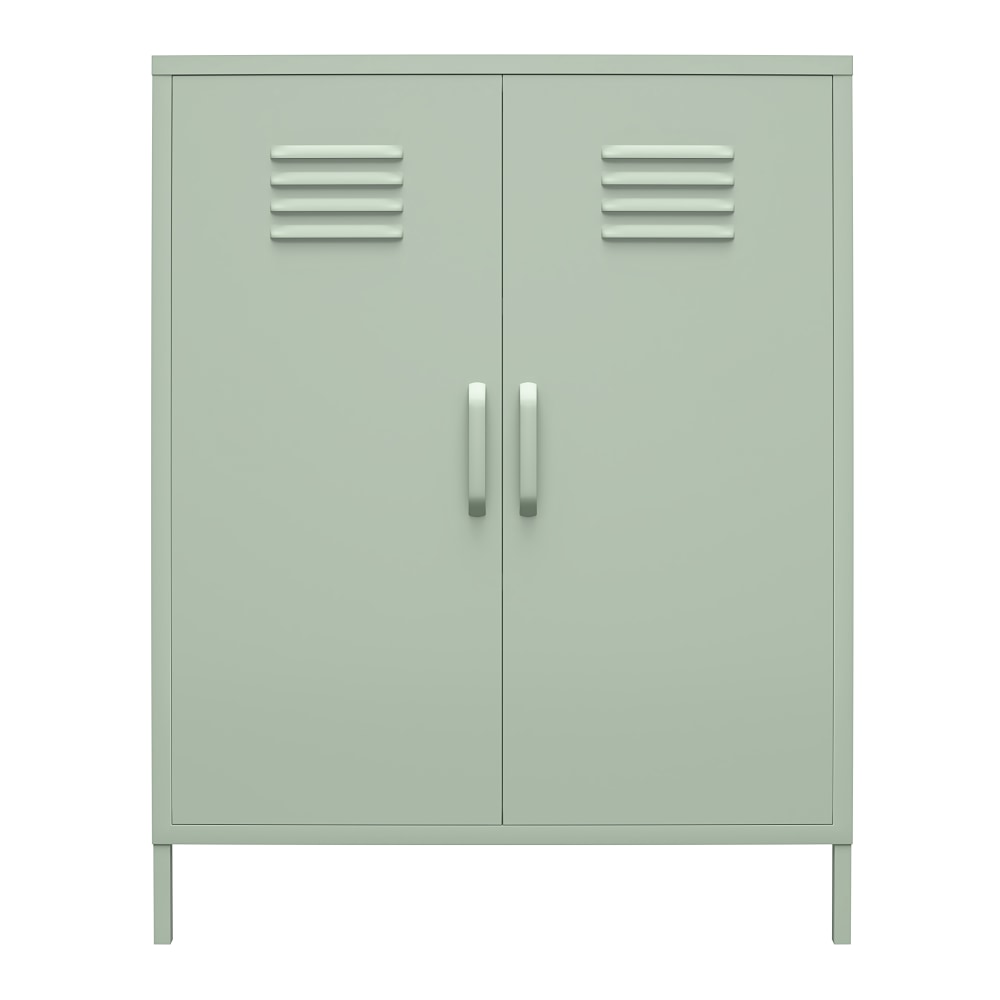 Ameriwood Home Mission District 2-Door 3-Shelf Metal Locker Storage Cabinet, 40inH x 31-1/2inW x 15-3/4inD, Green