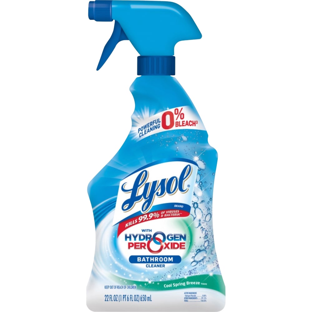 Lysol Power & Free Bathroom Cleaner With Hydrogen Peroxide, Cool Spring Breeze Scent, 22 Oz Bottle