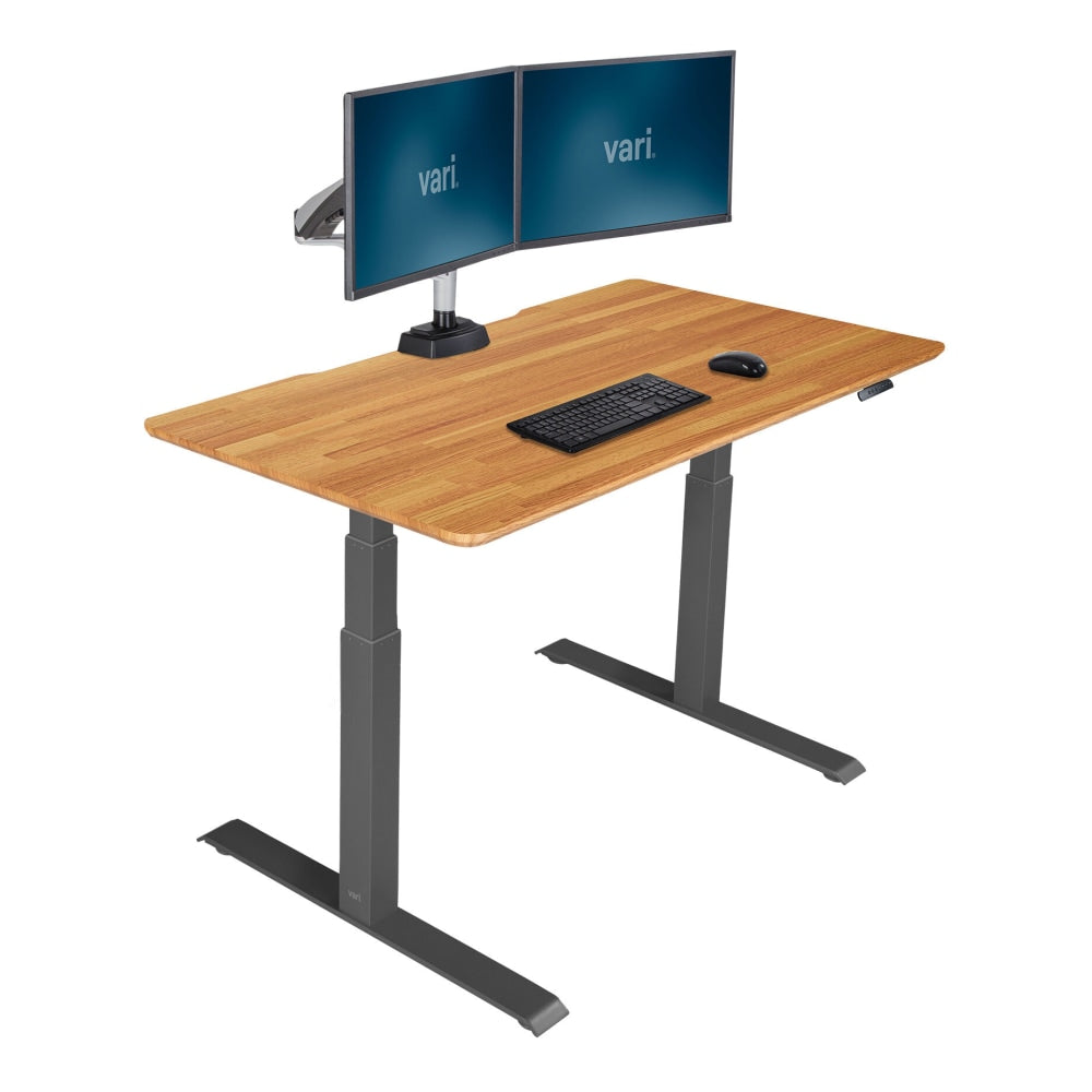 Vari Electric 48inW Standing Desk, Butcher Block