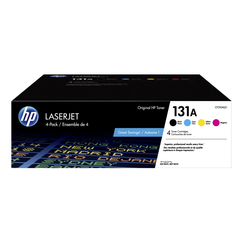 HP 131A Black And Cyan, Magenta, Yellow Toner Cartridges, Pack Of 4, CF210AQ1