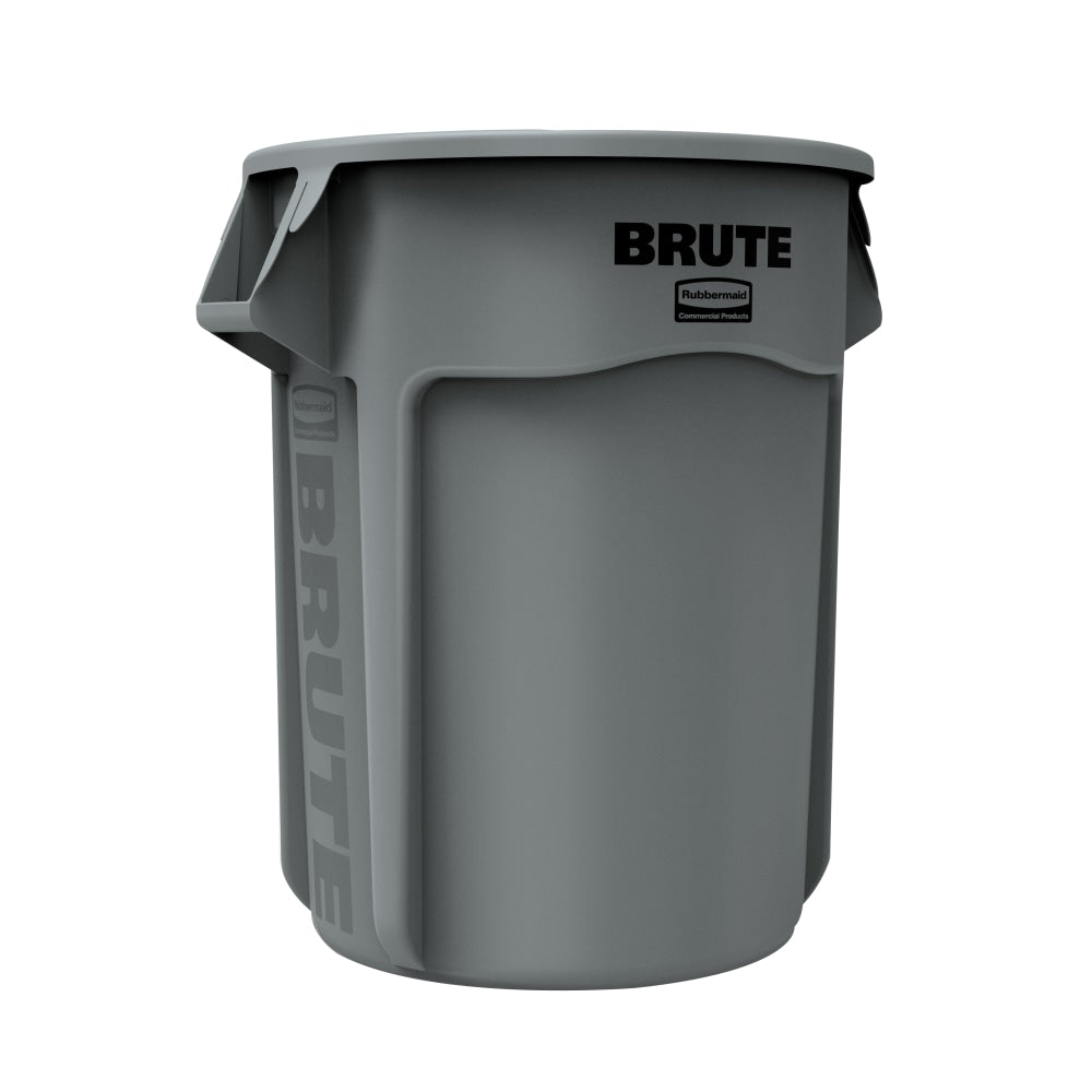 Rubbermaid Commercial BRUTE Round Plastic Refuse Container, 55 Gallon, Gray