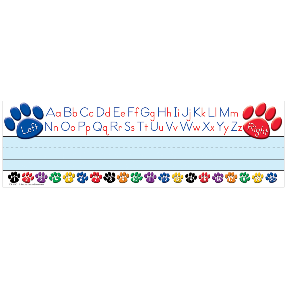 Teacher Created Resources Name Plates, Colorful Paw Prints Left/Right Alphabet, 36 Plates Per Pack, Set Of Packs