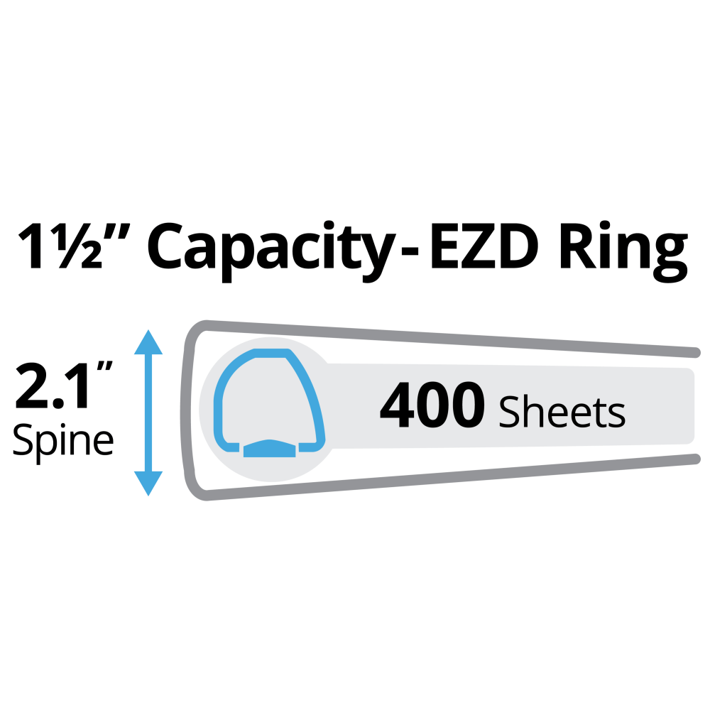 Avery Heavy-Duty View 3-Ring Binder With Locking One-Touch EZD Rings, 1 1/2in D-Rings, Red