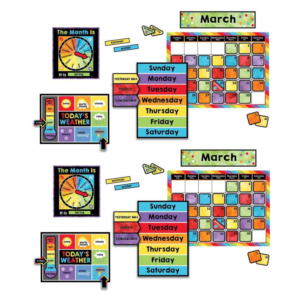 Carson Dellosa Education Calendar Bulletin Board Sets, Celebrate Learning, Pack Of 2 Sets