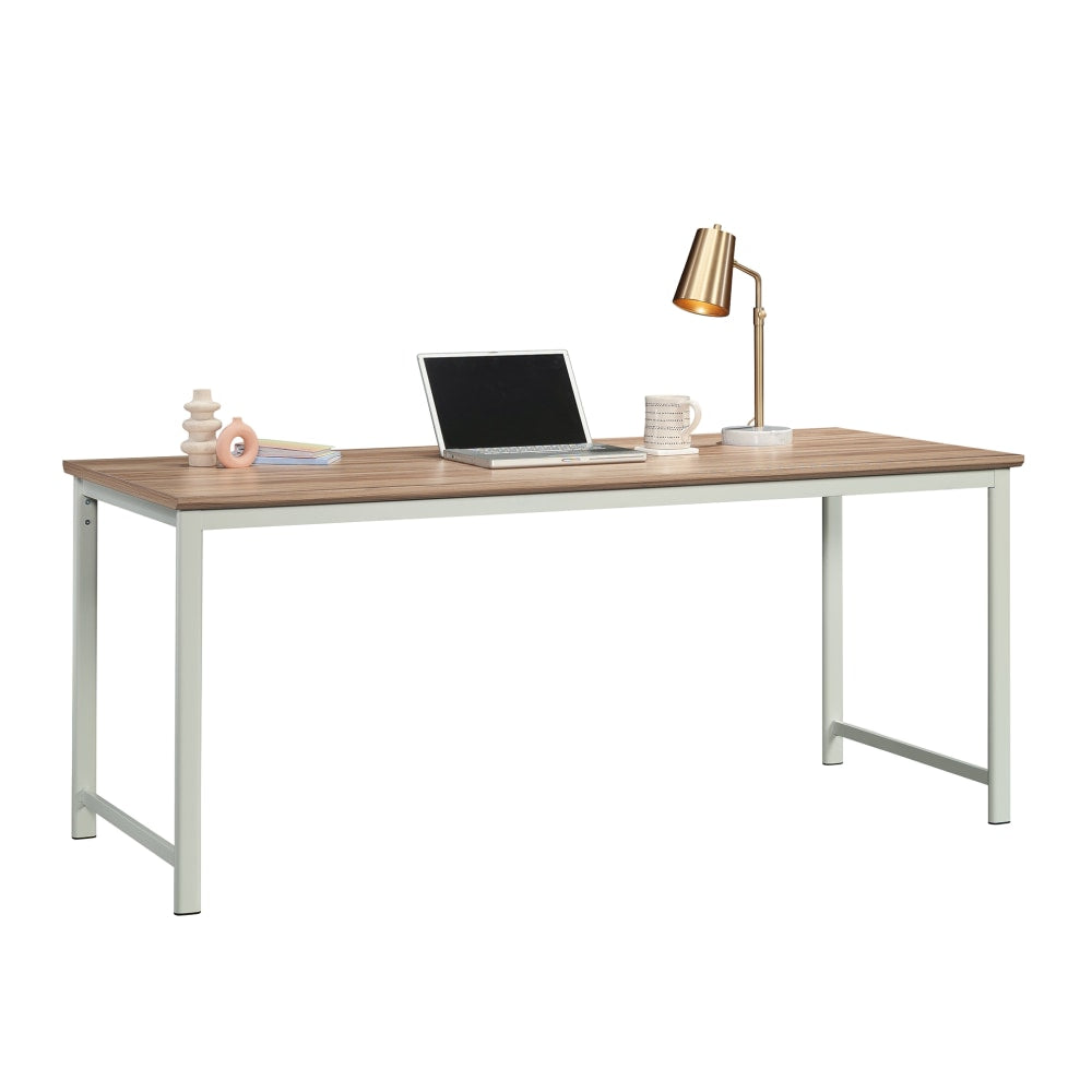 Sauder Bergen Circle 72inW Table Computer Desk, Kiln Acacia/White