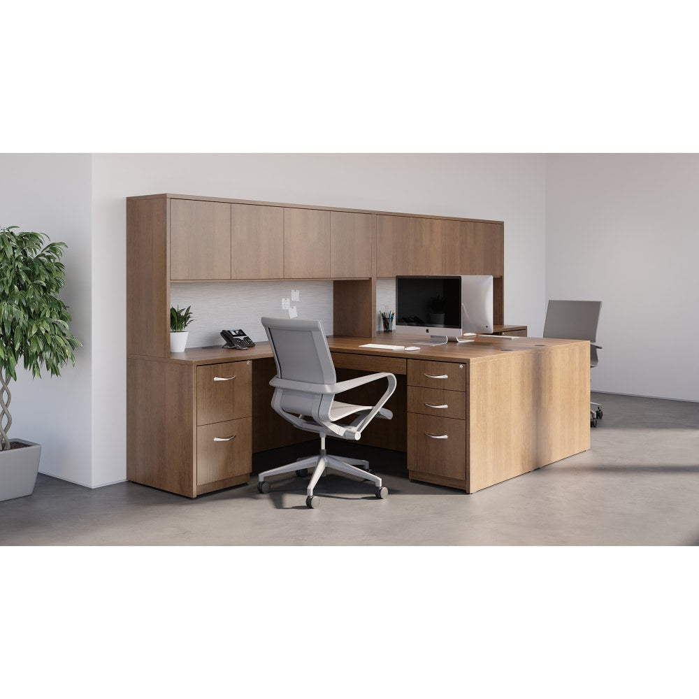 Lorell Essentials 42inW Reverse Desk Return Shell, Walnut