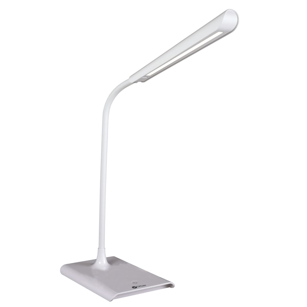 OttLite Power Up LED Desk Lamp With Wireless Charging, 20inH, White