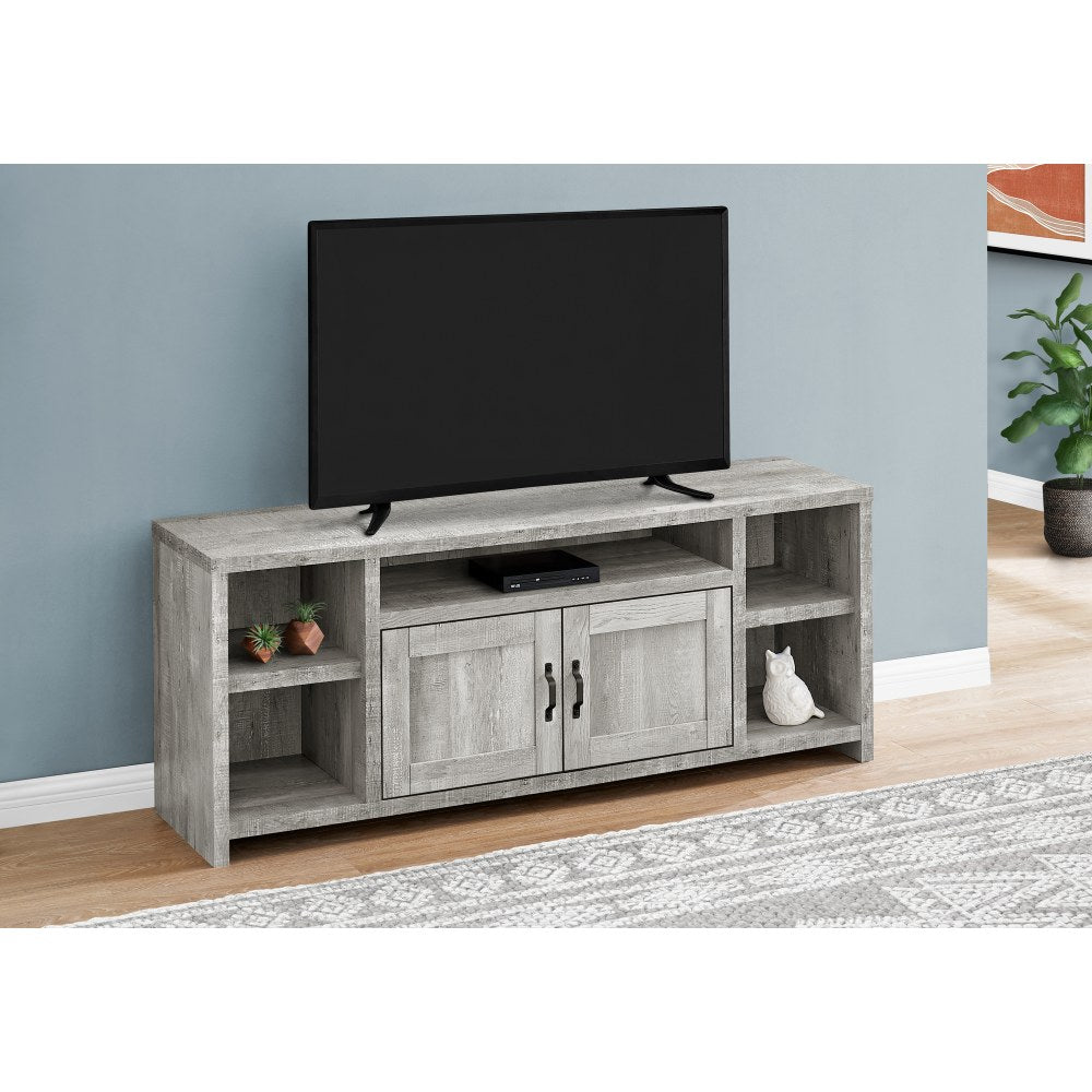 Monarch Specialties Barron TV Stand, 23-3/4inH x 59inW x 15-1/2inD, Gray