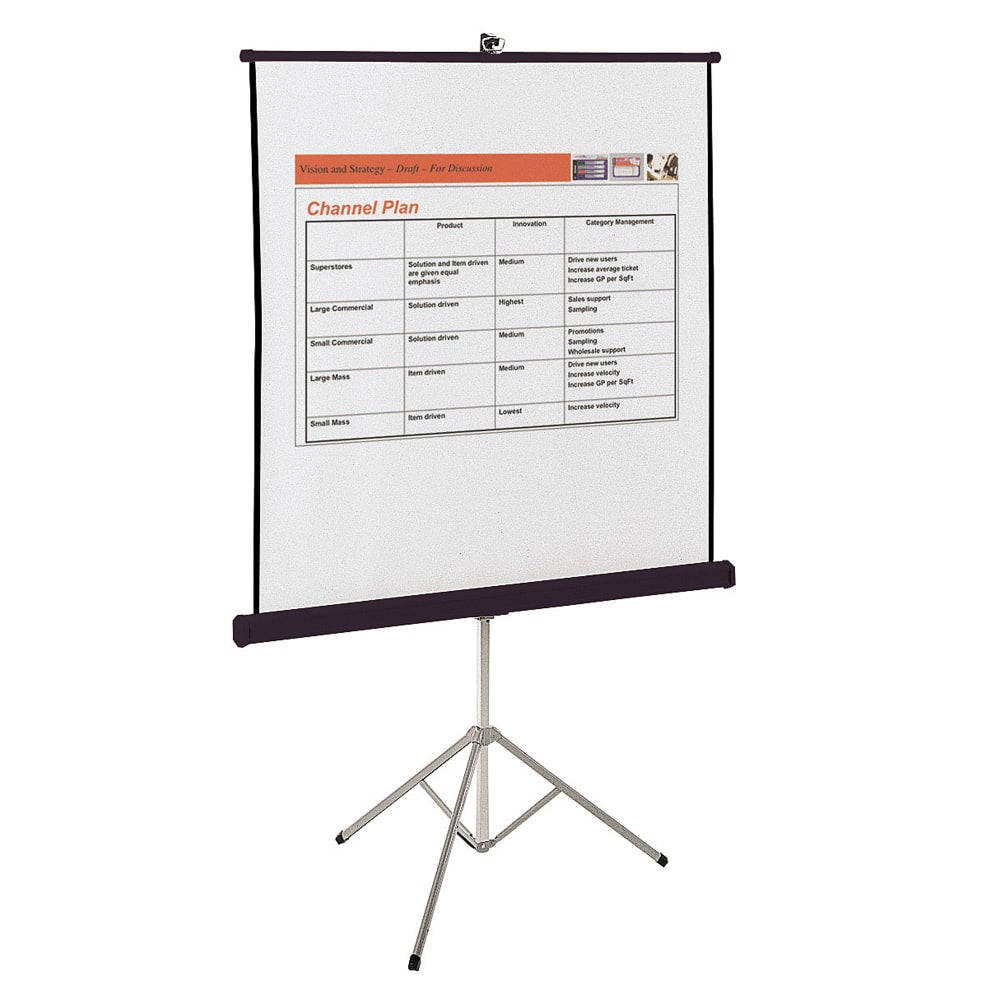 Quartet Portable Tripod Projection Screen, 70in x 70in