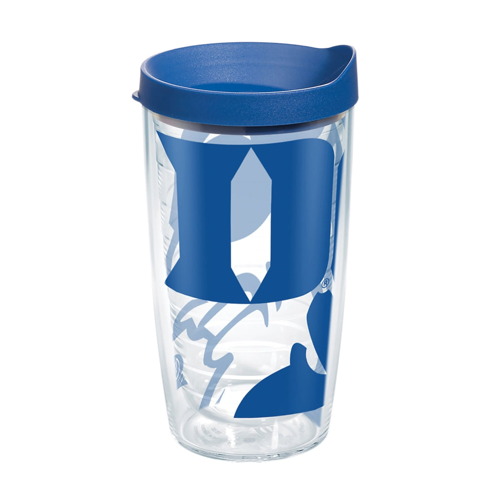 Tervis Genuine NCAA Tumbler With Lid, Duke Blue Devils, 16 Oz, Clear