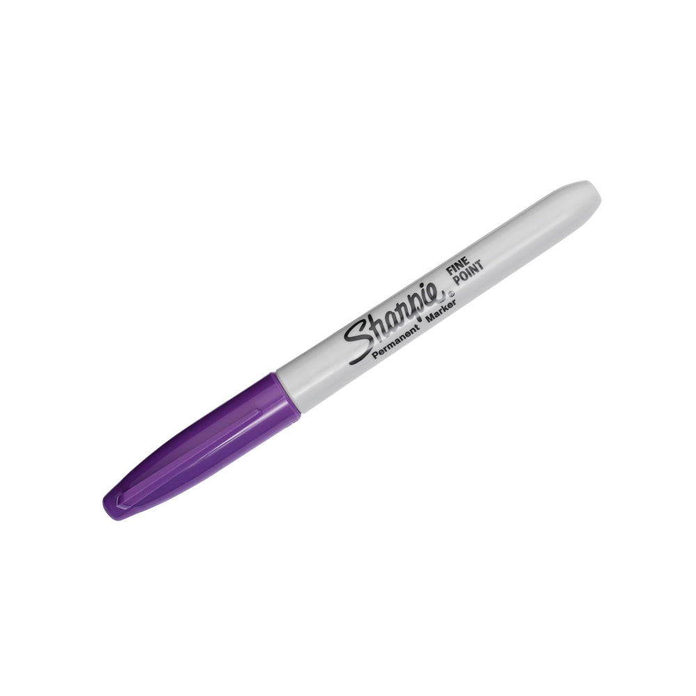 Sharpie Permanent Markers, Fine Point, Purple, Pack Of 12