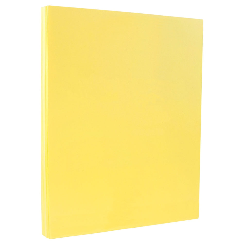 JAM Paper Vellum Bristol Card Stock, Canary Yellow, Letter (8.5in x 11in), 110 Lb, Pack Of 50