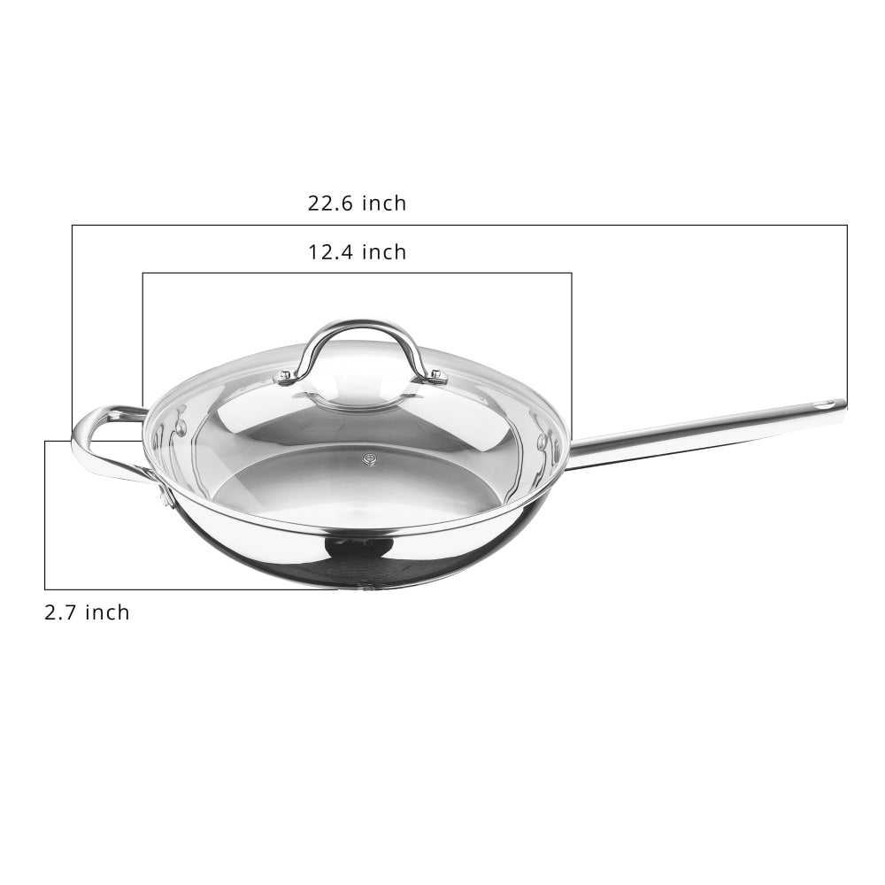 Bergner Stainless Steel Non-Stick Fry Pan, 12in, Silver