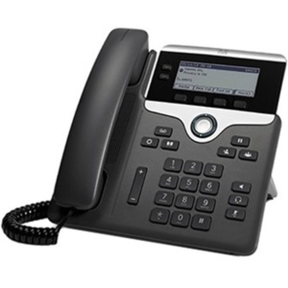 Cisco 7821 IP Phone - Corded - Wall Mountable - Charcoal - 2 x Total Line - VoIP - 3.5in - User Connect License - 2 x Network (RJ-45) - PoE Ports