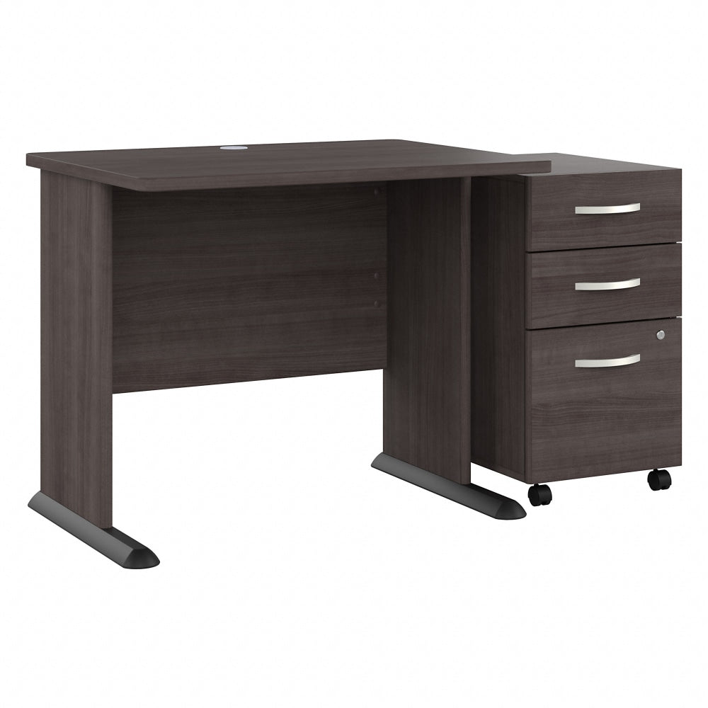 Bush Business Furniture Studio A 36inW Small Computer Desk With 3-Drawer Mobile File Cabinet, Storm Gray, Standard Delivery