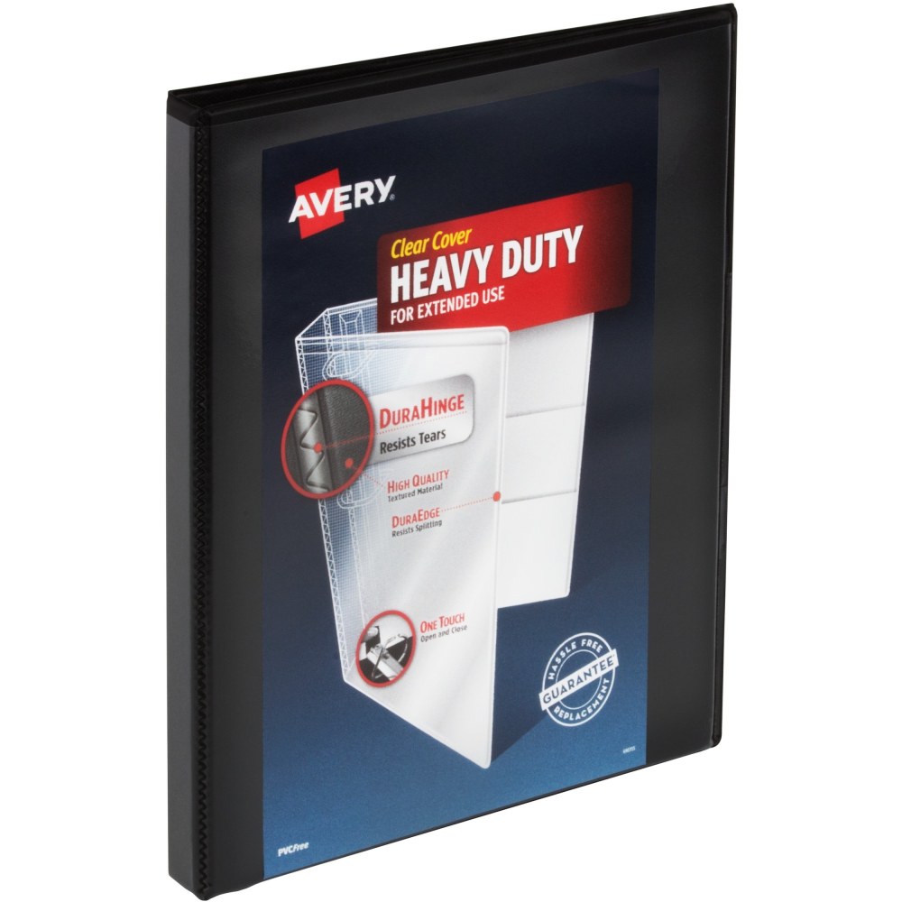 Avery Heavy-Duty View 3-Ring Binder, 1/2in Slant Rings, Black