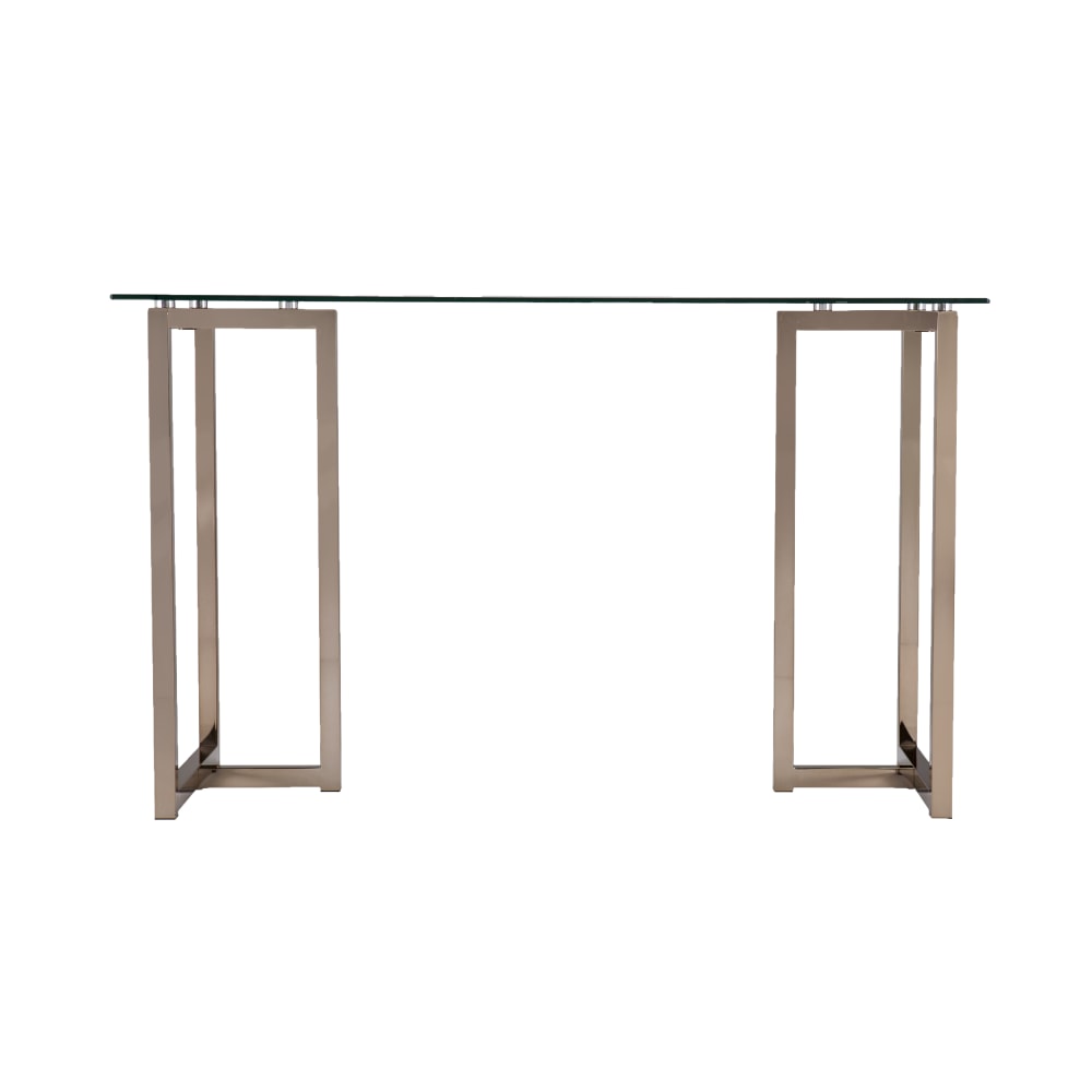 SEI Furniture Holly & Martin Haxor Metal/Glass 48inW Writing Desk, Champagne