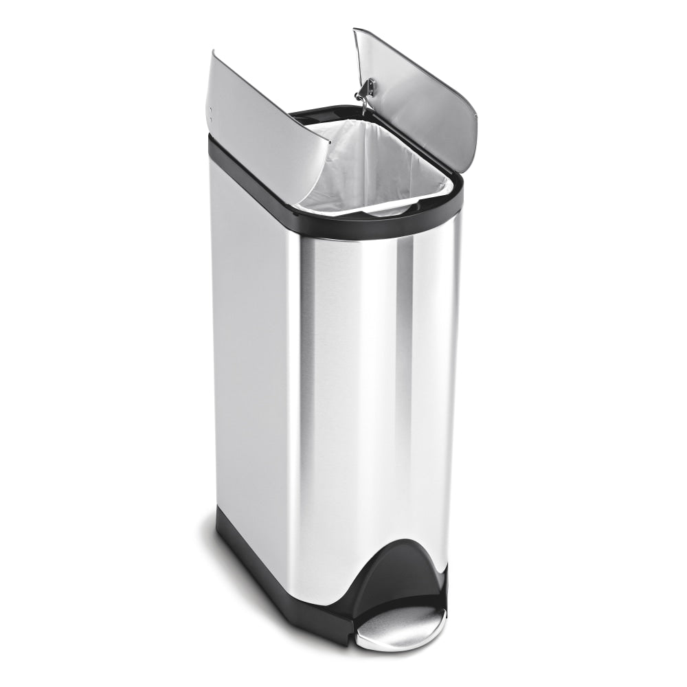 simplehuman Butterfly Step Fingerprint-Proof Trash Can, 8 Gallons, Brushed Stainless Steel