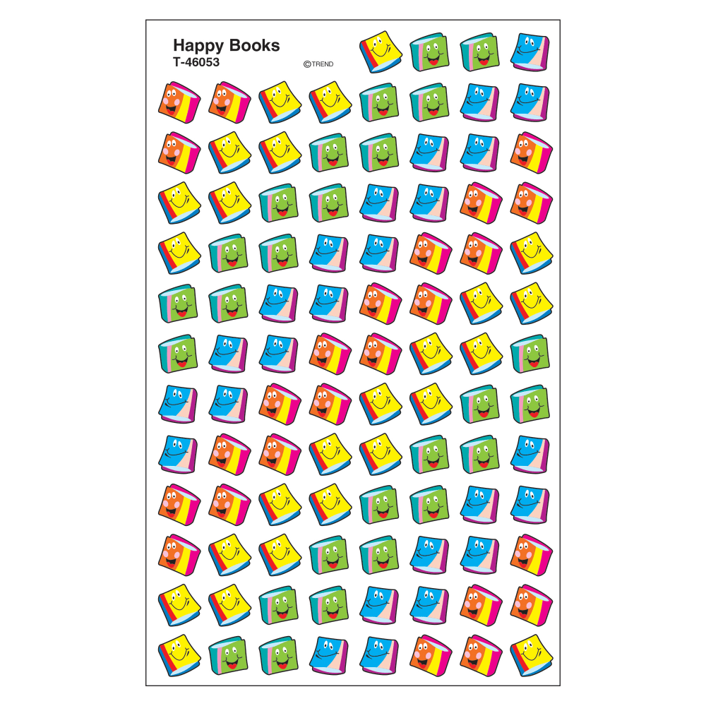 Trend superShapes Stickers, Happy Books, 800 Stickers Per Pack, Set Of 6 Packs