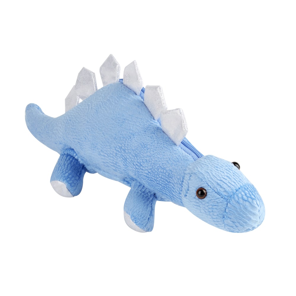 Office Depot Brand Plush Animal Pencil Pouch, 4in x 11in, Stegosaurus Dinosaur