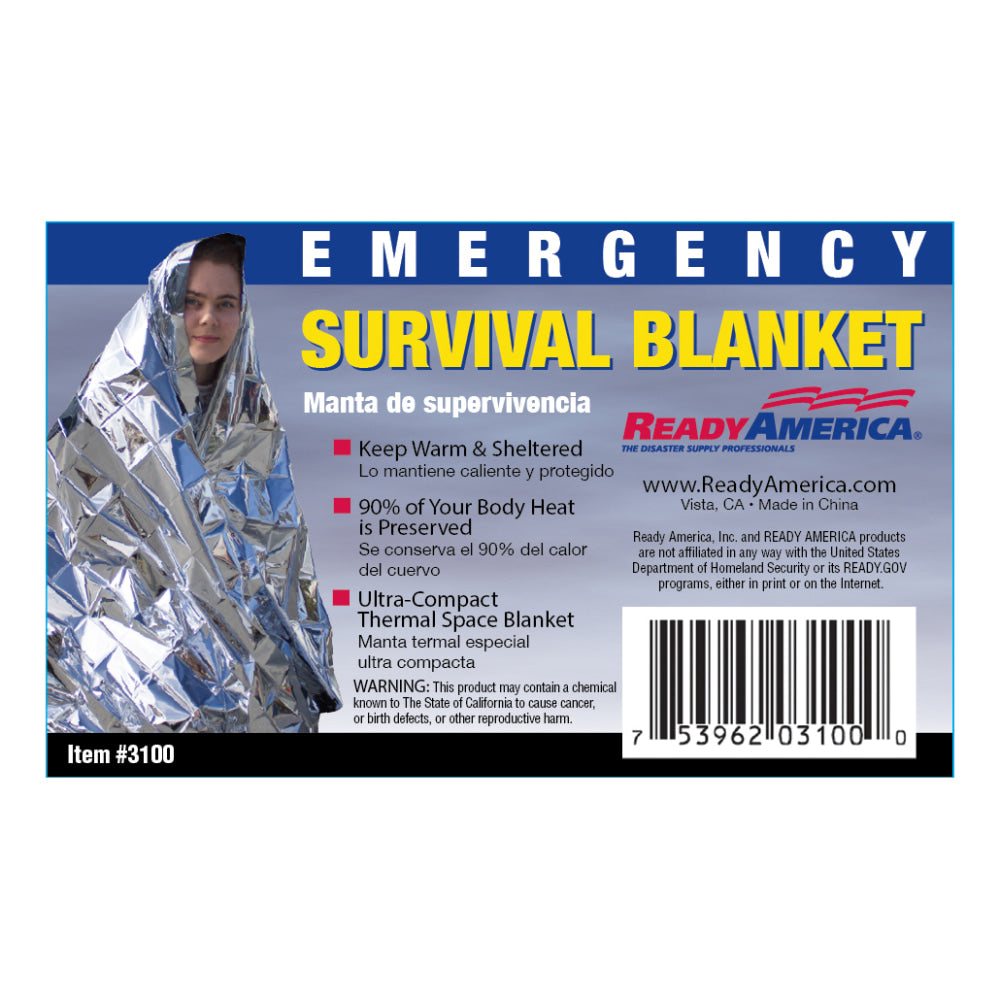 Ready America Emergency Survival Blankets, Pack of 25 Blankets