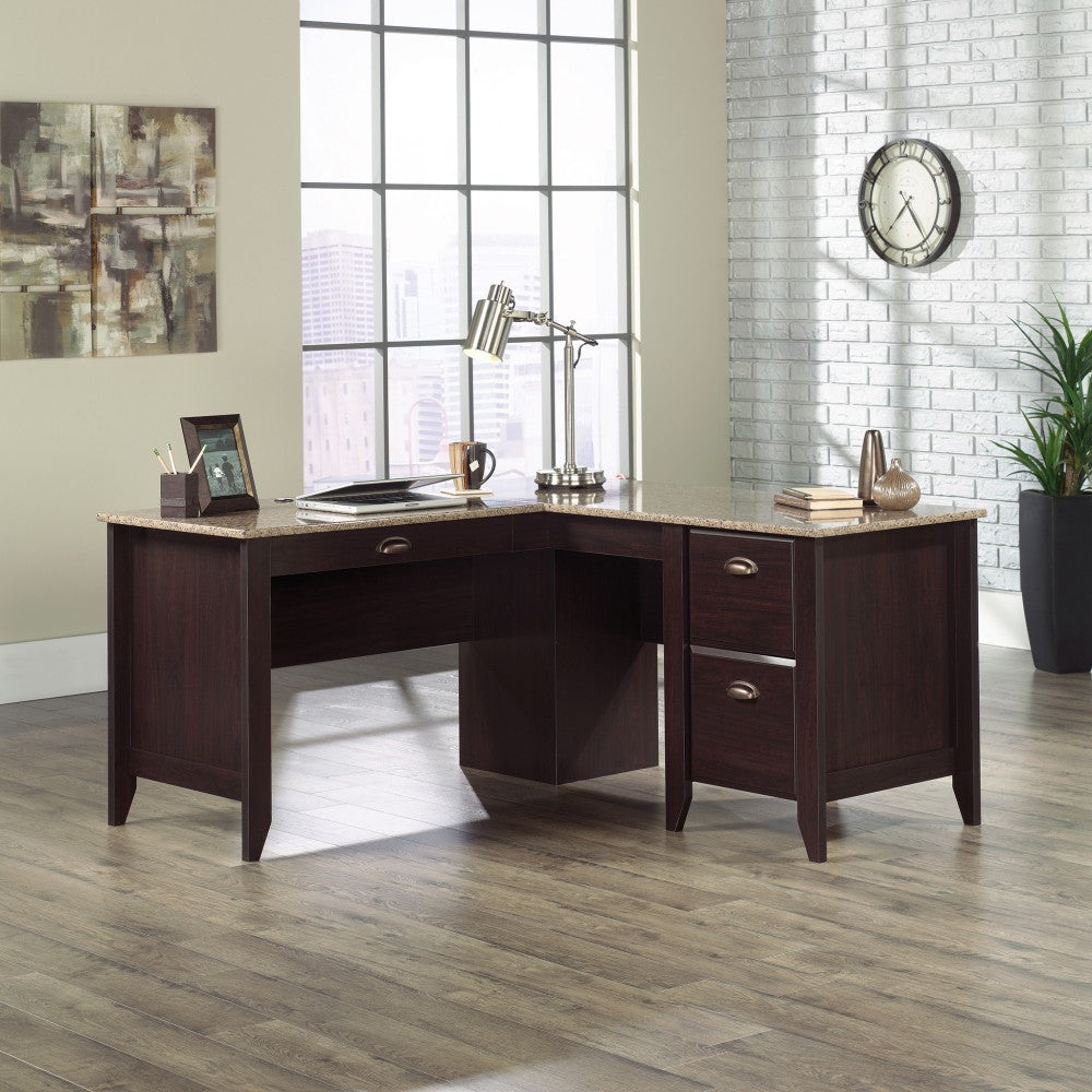 Sauder Samber 60inW L-Shaped Transitional Computer Desk, Jamocha