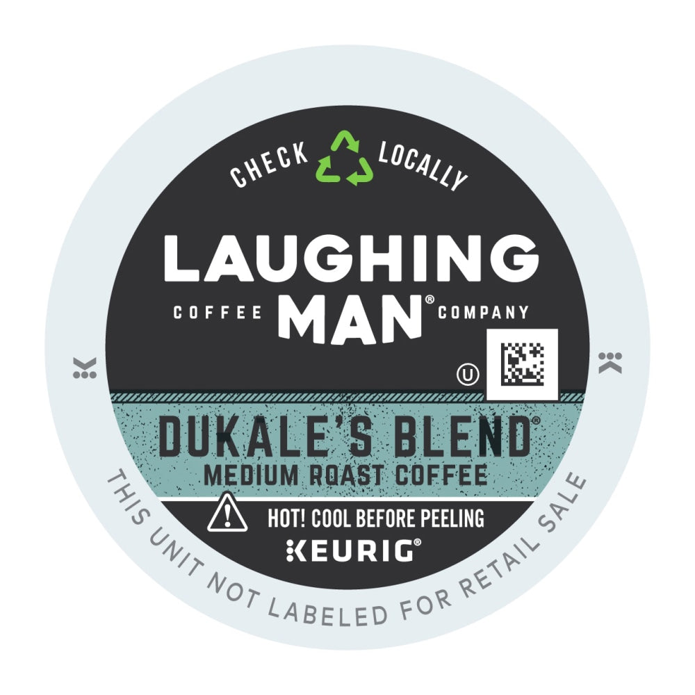 Laughing Man Single-Serve Coffee K-Cup Pods, Medium Roast, Dukales Blend, Carton Of 22