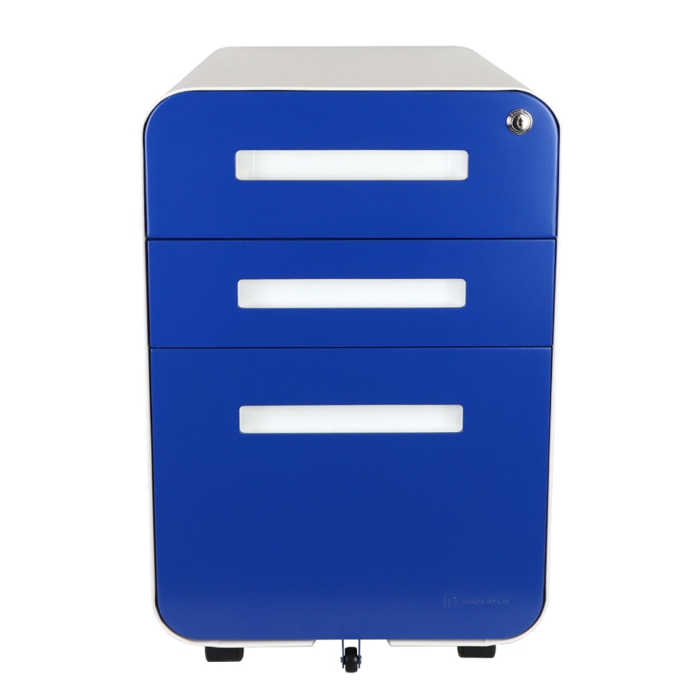 Bindertek Glide 20inD Vertical 3-Drawer File Cabinet, Blue