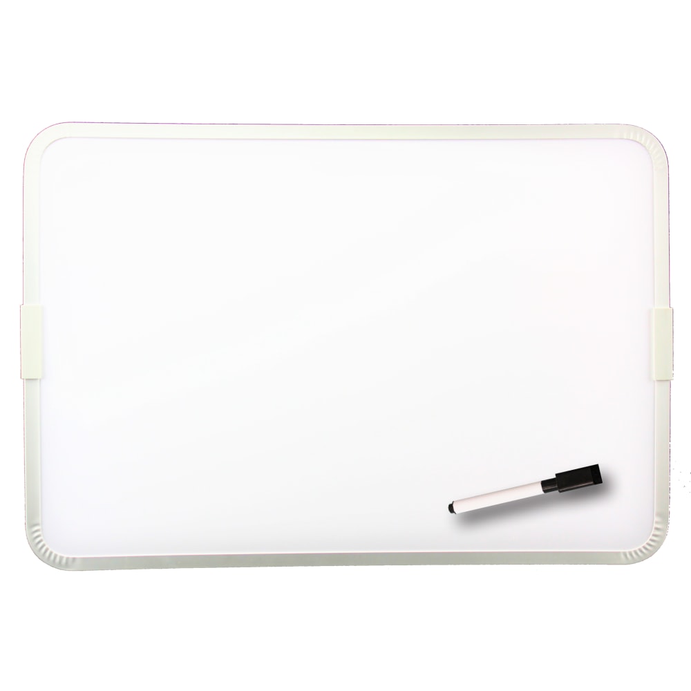 Flipside Products 2-Sided Magnetic Dry-Erase Boards With Pens, 12in x 9in, White, Silver, Aluminum Frame, Pack Of 3 Boards