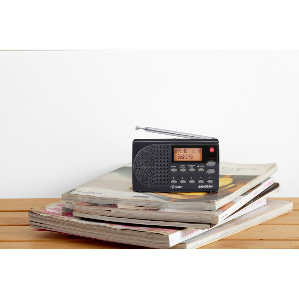 Sangean HDR-14 Radio Tuner - 20 x AM, 20 x FM - LCD Display - Headphone - 3 x AA - Portable