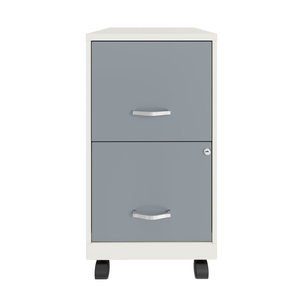 Realspace SOHO Smart 18inD Vertical 2-Drawer Mobile File Cabinet, White/Platinum