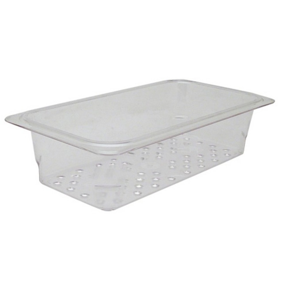 Cambro 1/3 Size Camwear Colander Food Pan, Clear