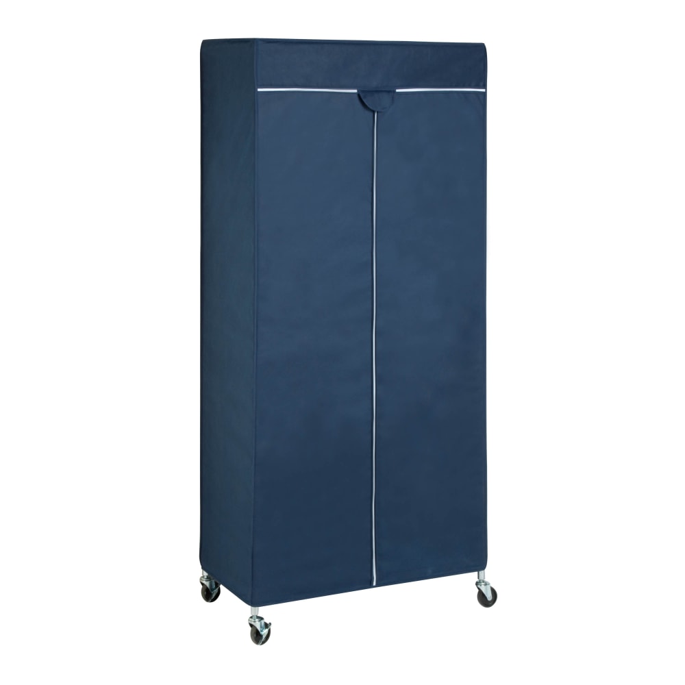 Honey-Can-Do Urban Garment Rack Cover, 73 1/4inH x 17 3/4inW x 35 7/8inD, Blue