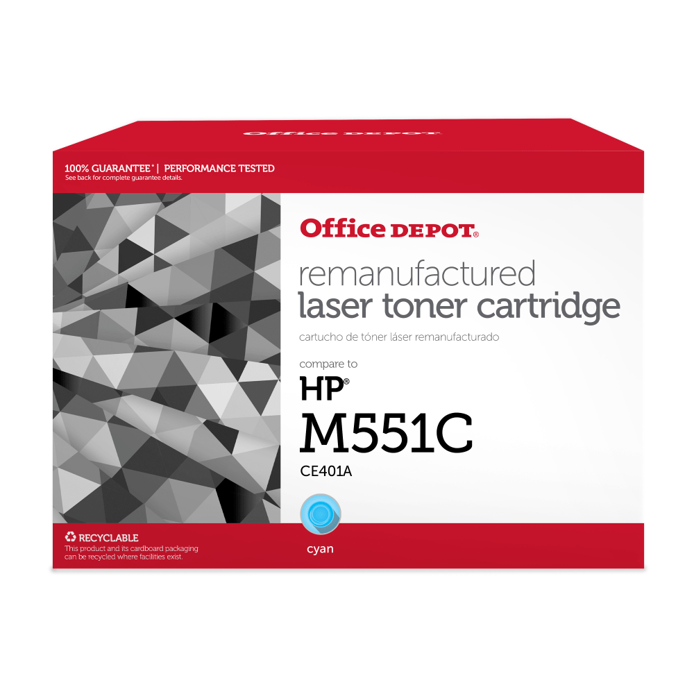 Office Depot Remanufactured Cyan Toner Cartridge Replacement For HP M551C